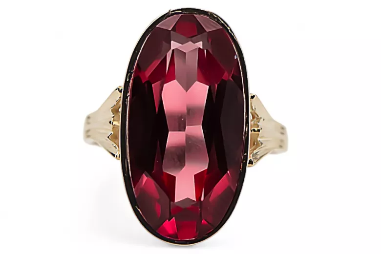 Anneau Rubis Or jaune 14 carats Vintage vrc113y